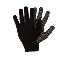 Перчатки трикотажные с микроточкой, р.8 черные
