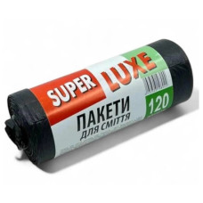 Пакети для сміття 120л*10шт (68*105см) 20 мкм чорний SUPER LUXЕ