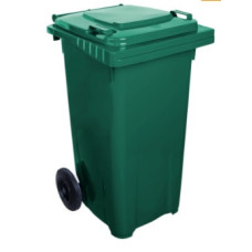Контейнер для мусора уличный на колесах с крышкой,зеленый, пласт. 120 л,