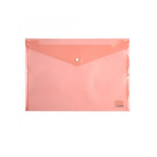Папка на кнопці  А4, прозора,червона, глянцева, 180мкн,1402-24-A