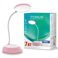Лампа настольная на подставке  TITANUM LED DC3 7W  3000-6500K USB 1200 mAh розовая 