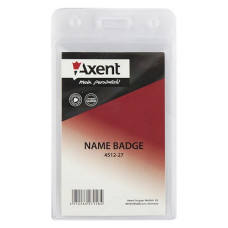 Бейдж з кліпом вертикальний, прозорий, (107*65), 4512-27