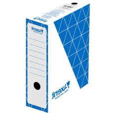 Короб архів. карт. А4/ 100, білий с синім,1732-02-А