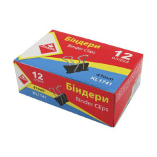 Біндер 41мм (12шт) чорний, KL1741