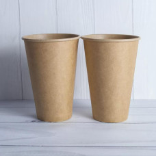 Стакан (520мл/25шт) картонный крафт