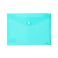 Папка-конверт А5 на кнопці, непрозора, мята,1522-18-a