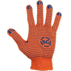 Перчатки трикотажные с ПВХ  оранжевые 10-й класс (три нити)  размер 10 SG-303