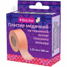 Пластырь на ттканевой основе телесного цвета в котушке 1,25 см х 500 см