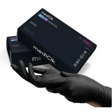 Перчатки нитриловые не опудренные S (100 шт) черные MediOK