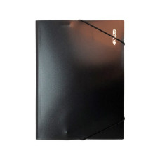 Папка пласт. А4 2 резинки черная 4-244-09