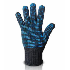 Перчатки трикотажные с ПВХ 10-й класс размер 10  (шесть нитей), черные /8611