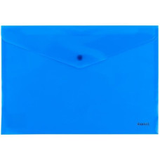 Папка-конверт пласт. А4 на кноп. непрозр. синяя 1412-22/1-а 180мкм