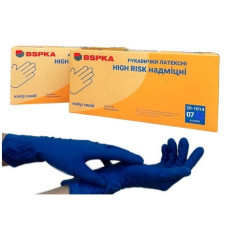 Рукавички латексные, размер L, 9 пара, HIGH RISK BSPKA