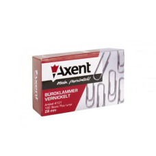 Скріпки канцелярські, 28мм (100шт) нікельовані   4104-A