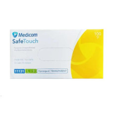 Перчатки виниловые не опудренные  L (100 шт) прозрачные SafeTouch MEDICOM