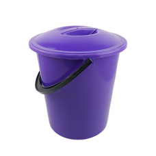 Відро пластикове (5л) кругле, харчове, з пласт. ручкою, мірне, з кришкою MIX