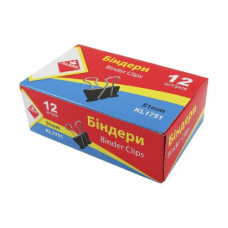 Биндер 51мм (12шт) черный, KL1751