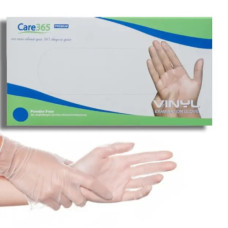 Перчатки виниловые не опудренные  L (100 шт) прозрачные CARE 365 Перчатки виниловые не опудренные  L (100 шт) прозрачные CARE 365