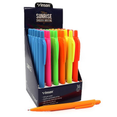 Ручка масляная автомат "Sunrise". (0,7) синяя, soft touch, Vision Р12