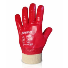 Рукавицы ПВХ покрытие цвет красный TRIDENT р.10 PV5003 