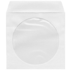 Конверт для CD/DVD, паперовий, білий, з вікном