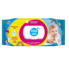 Салфетки влажные с клапаном (120шт) Aqua Baby Сhamomile 